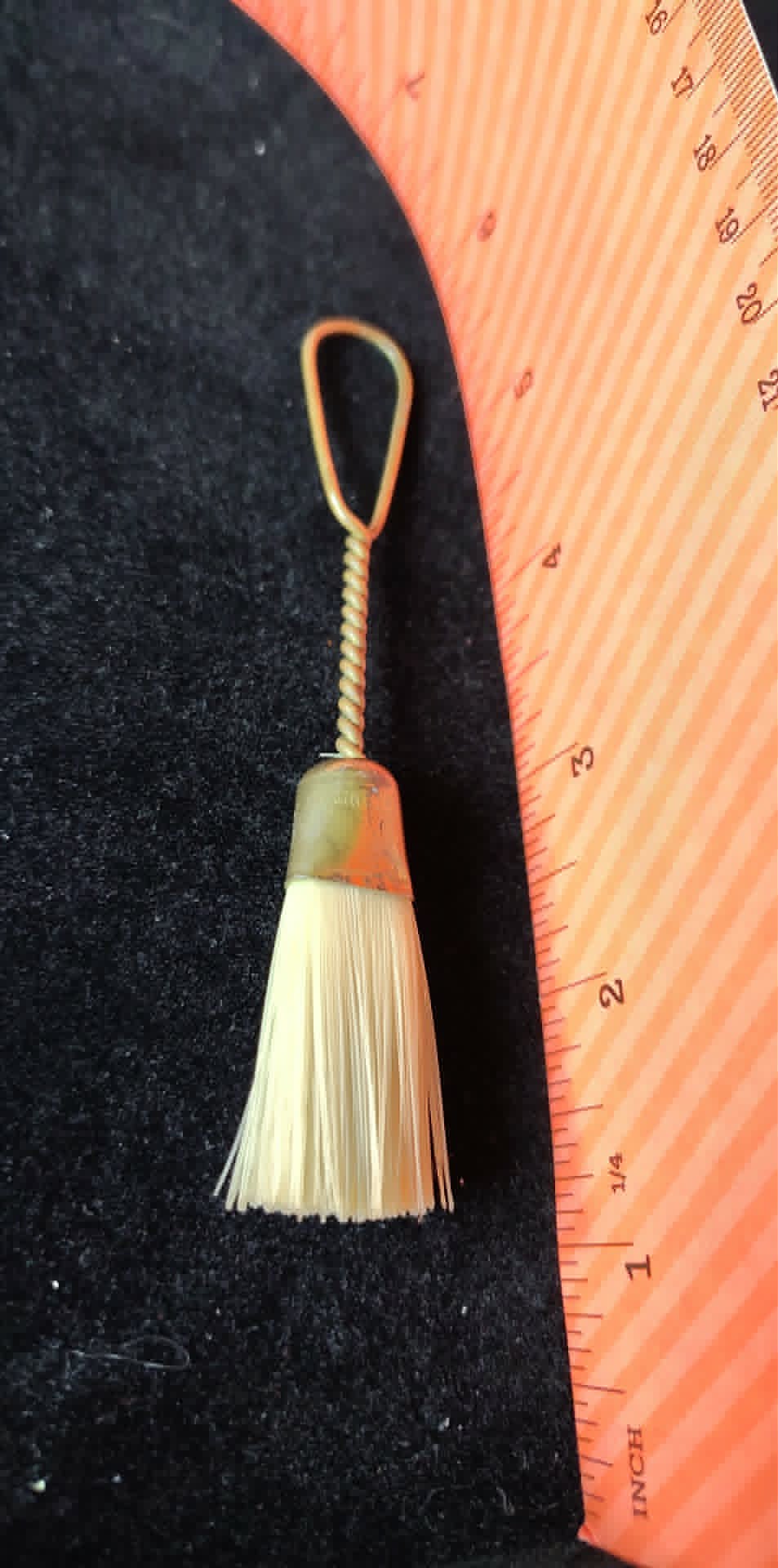Vintage Singer lint brush, brass & nylon