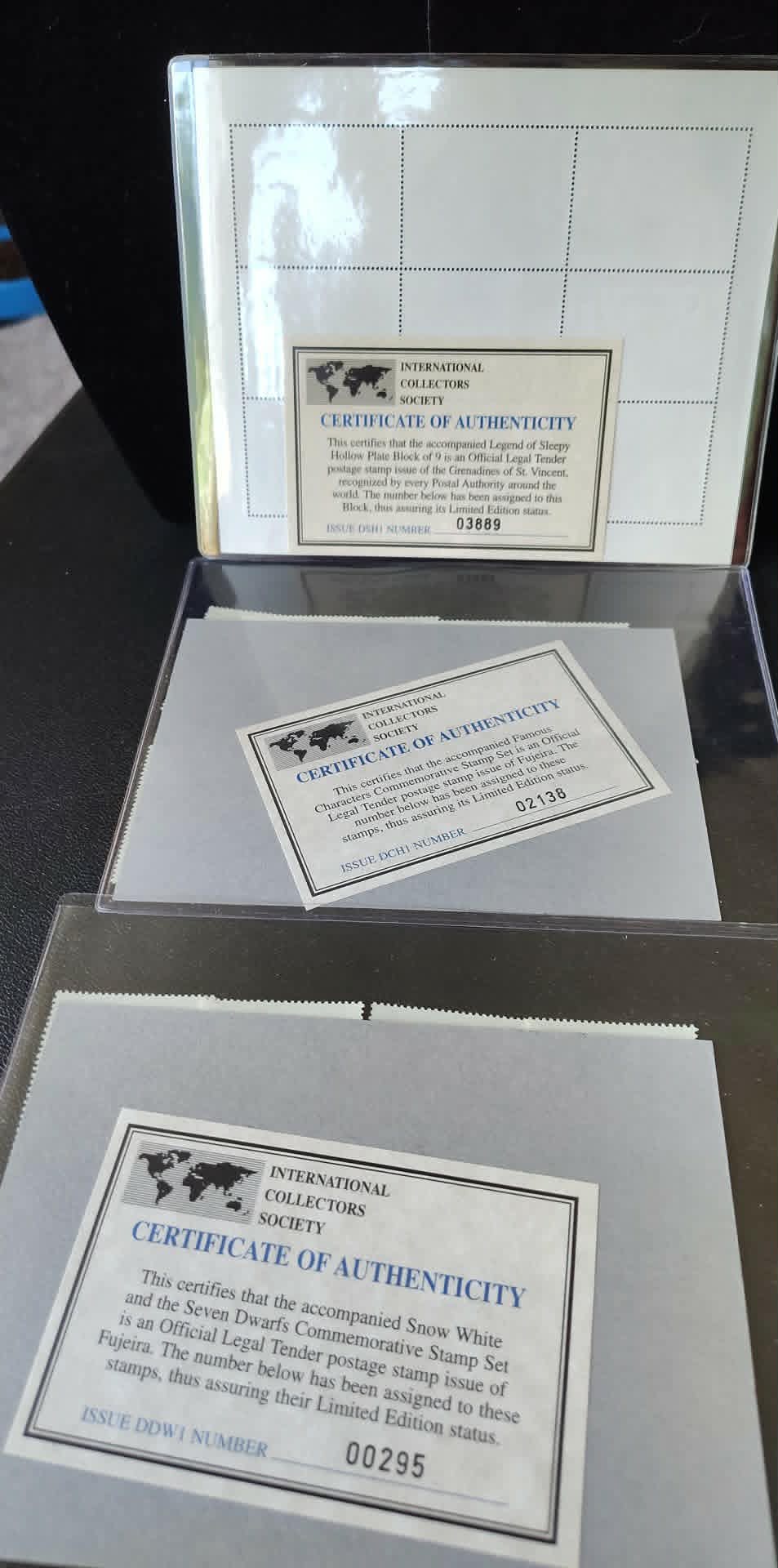 Disney Sleepy Hollow, Dwarves souvenir stamps ICS