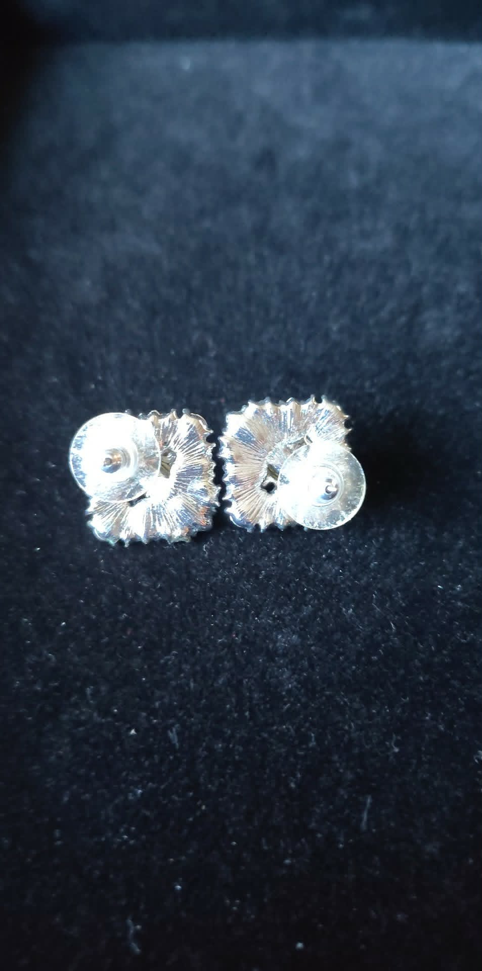Vintage sparkling pink and clear crystal post earrings