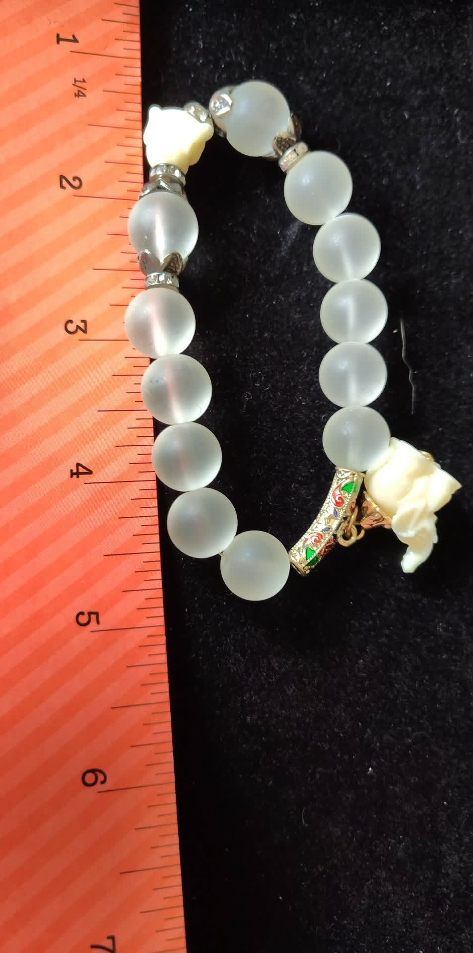 Lucky Elephant frosted beaded stretch bracelet