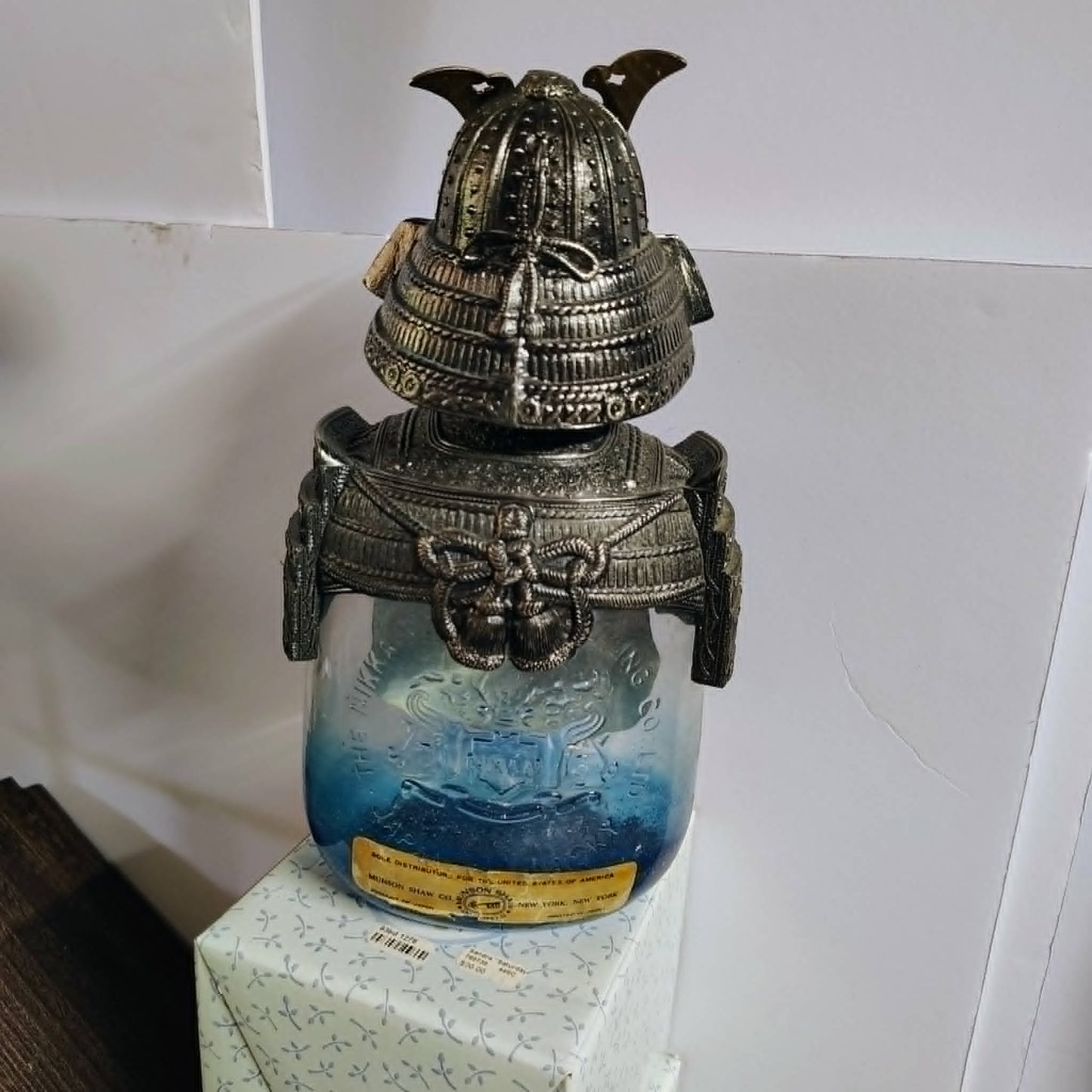 Vintage Nikka Gold & Gold Samurai Armor empty whiskey bottle