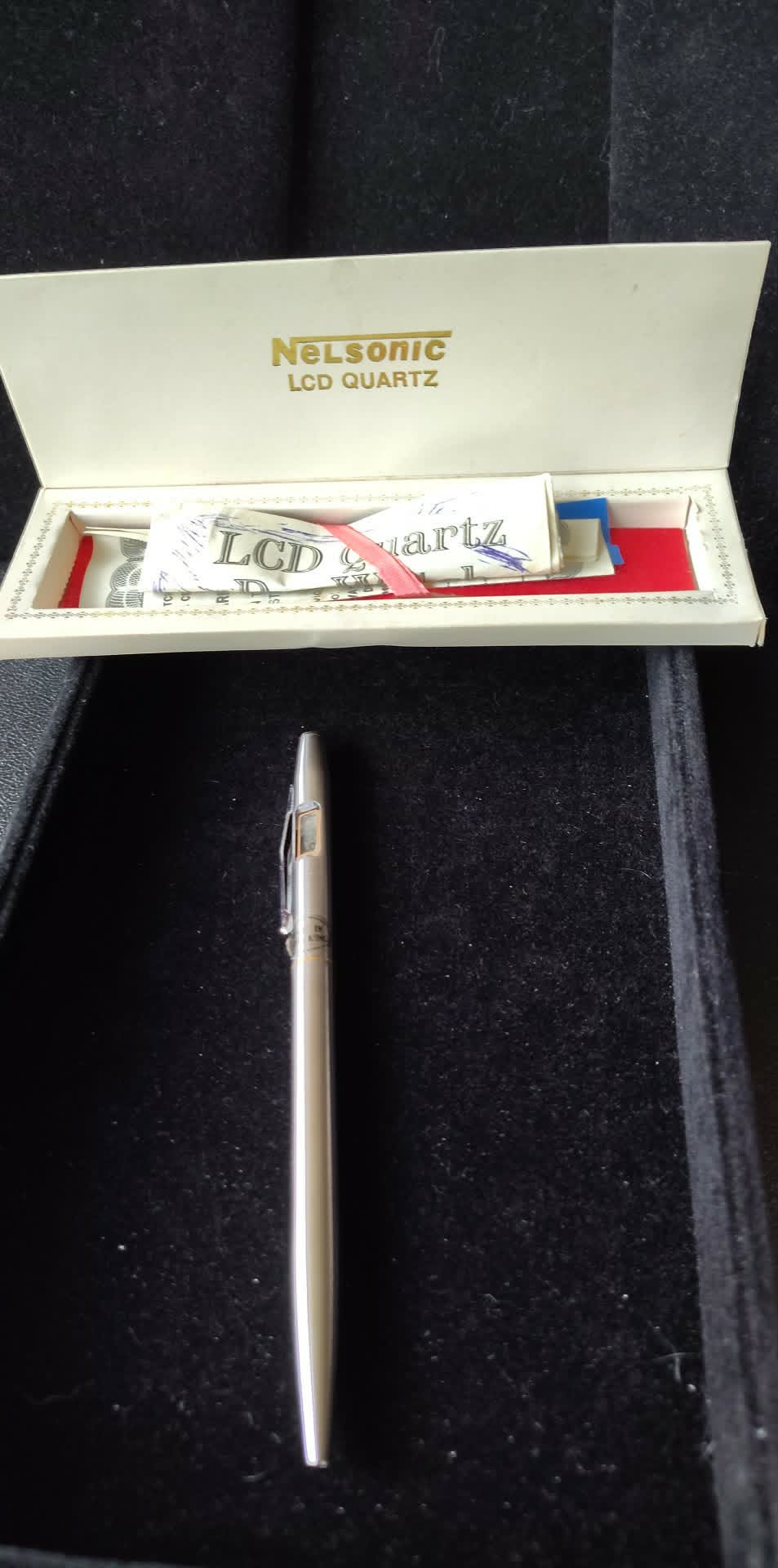 Nelsonic LCD Quartz watch pen, works