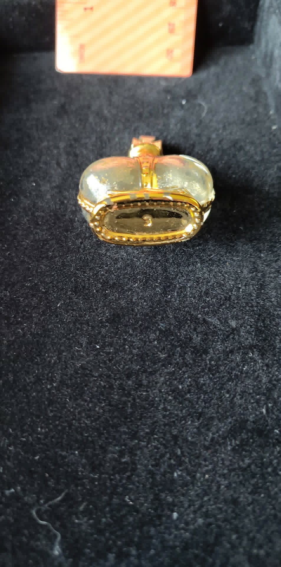 Vintage Crown shaped perfume bottle, empty, cross stopper