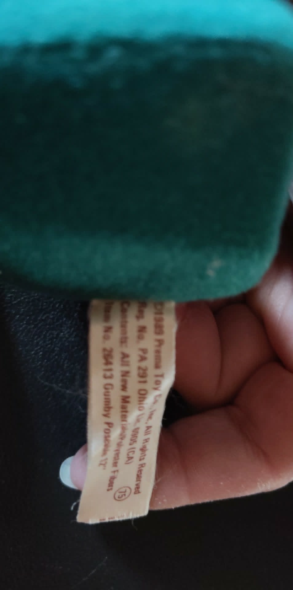 Vintage 1989 12" posable foam Gumby, bendable, no rips