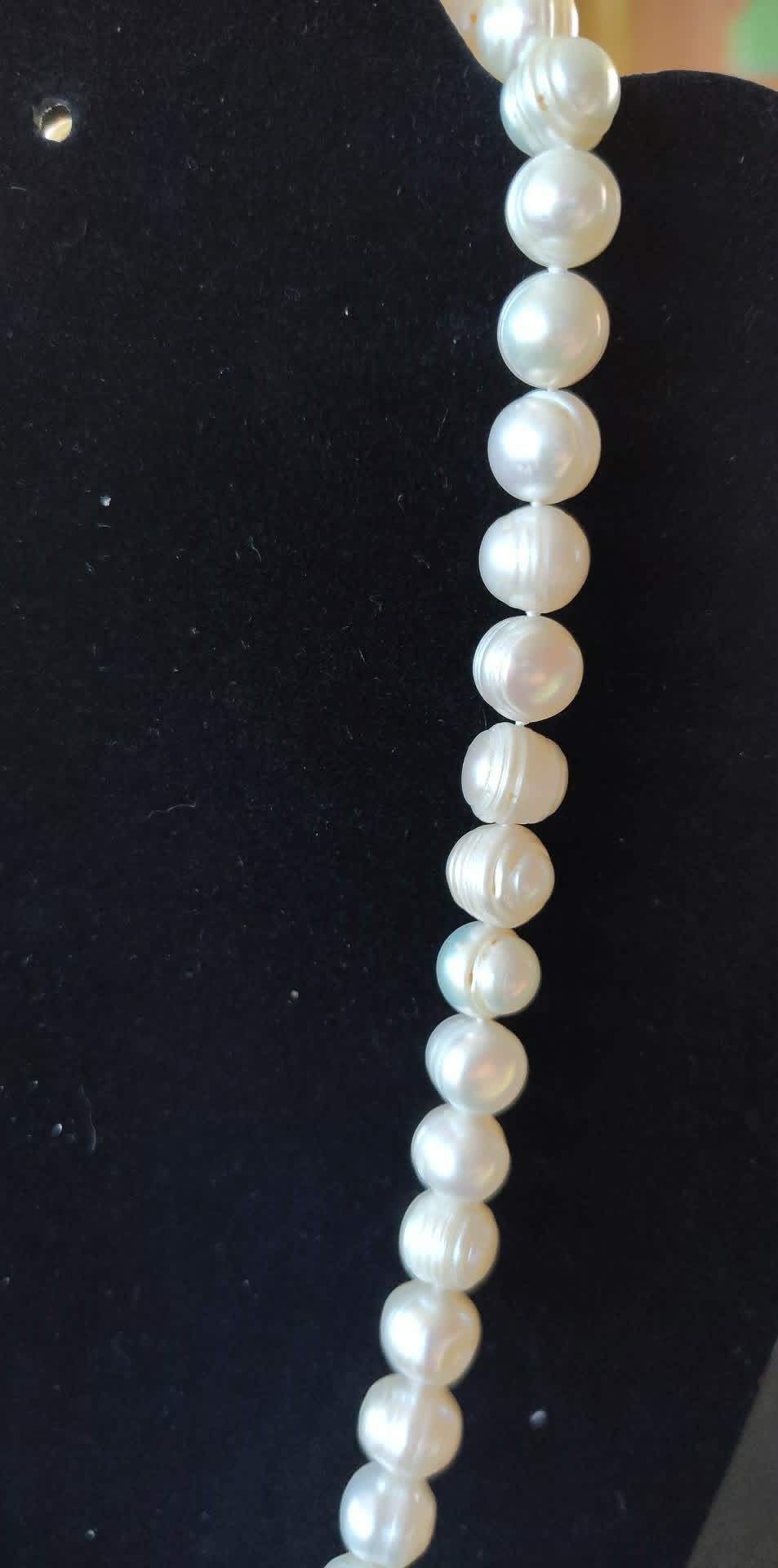 Vintage Freshwater Pearl with 925 closure & porcelain shard pendant