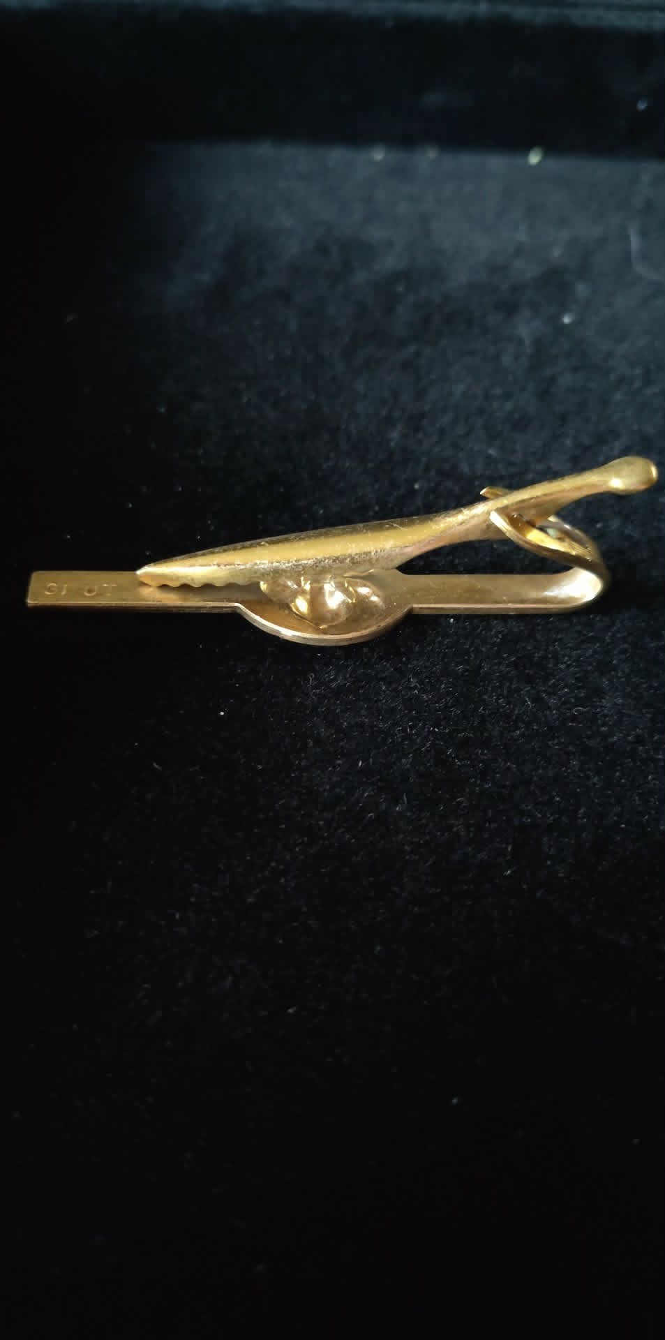 Vintage mid-century gold-toned USMC tie-clip NCO Vietnam era