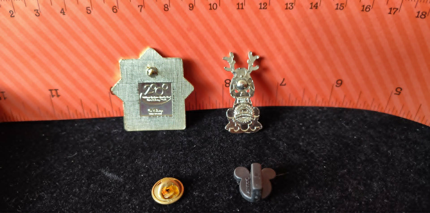 2 Walt Disney pins 2000 Italy, & Pluto reindeer