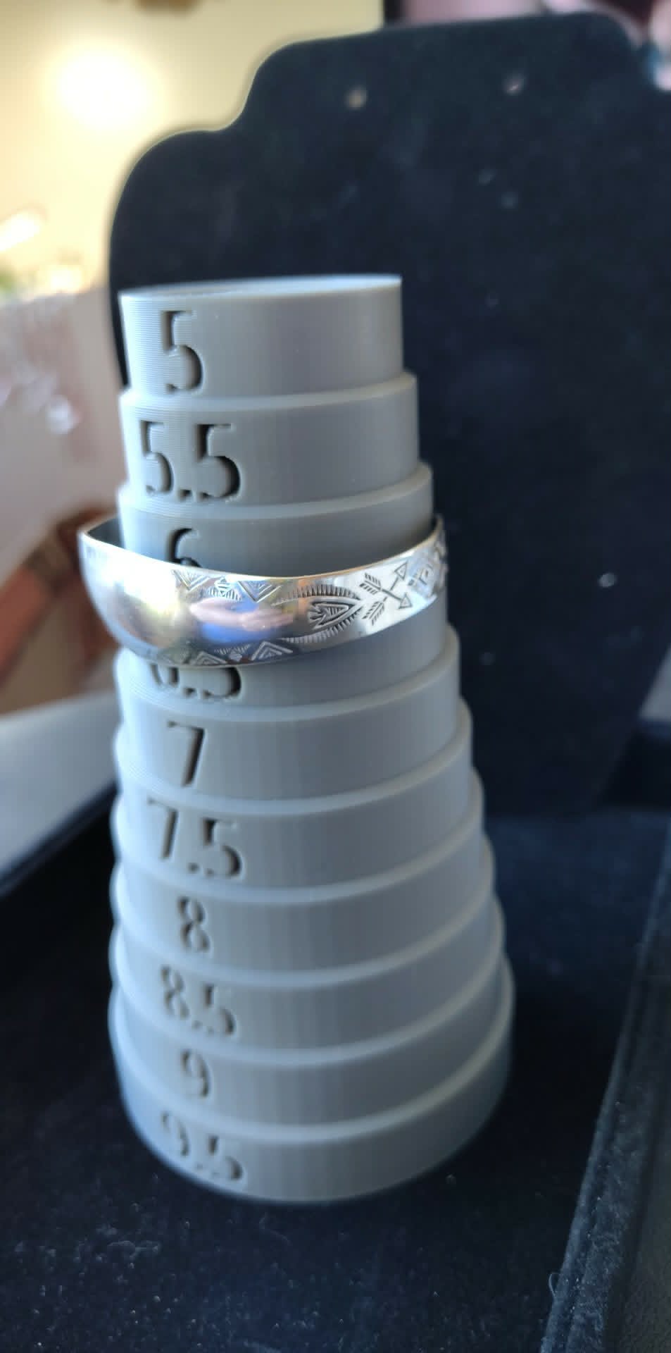 Vintage etched Native cuff bracelet 14g Sterling, unknown maker