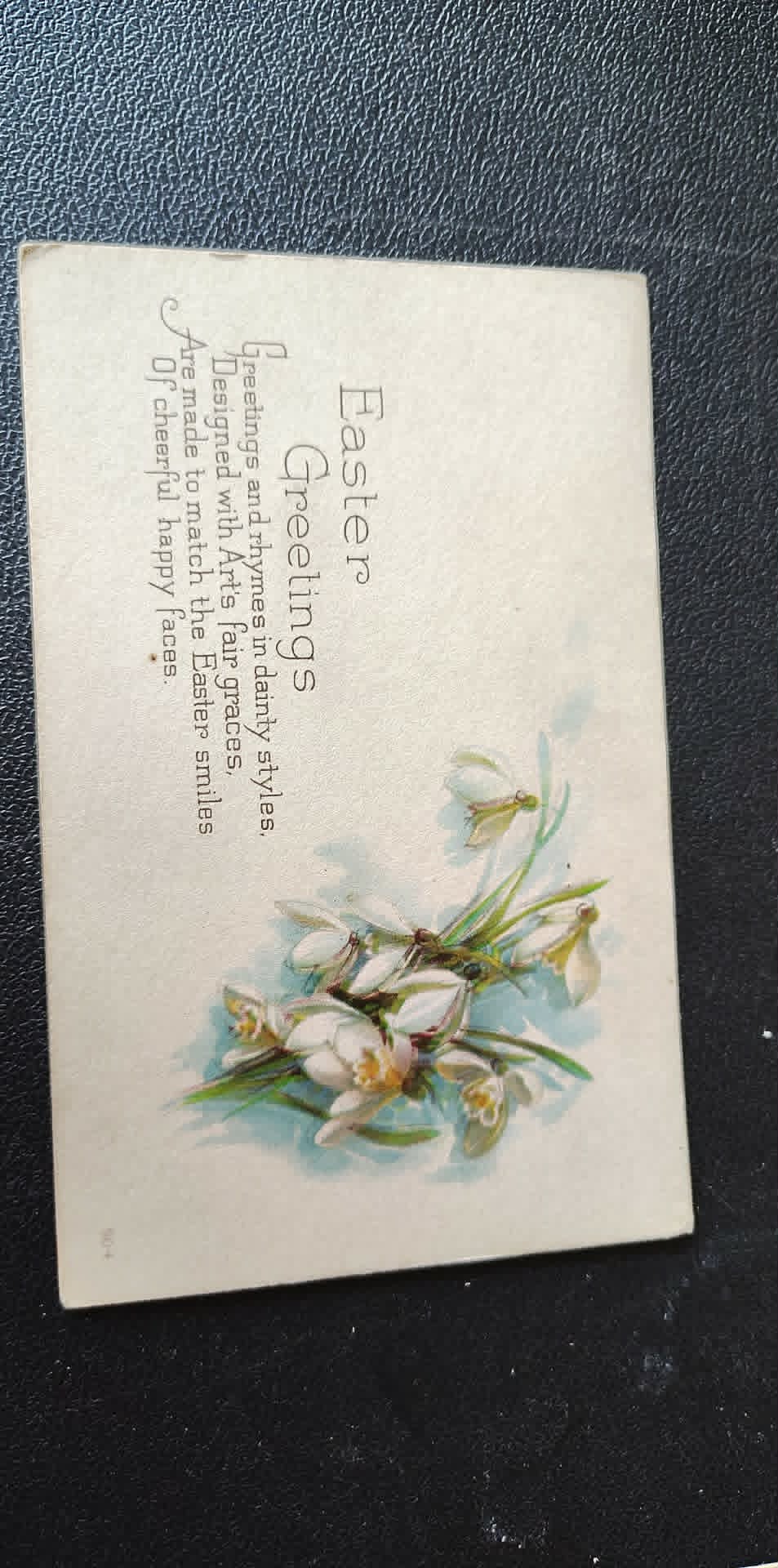 Vintage 4 Easter post cards, 1 embossed 507 E