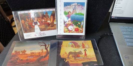 Disney - Beauty & the Beast & Small On- 4 MNH Sheets, w/ COAs
