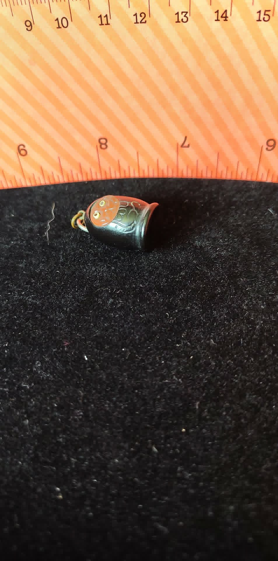 Vintage Japanese Kobe (or Kobi) lucky charm, Meiji period, pop-out eyes. Daruma doll`