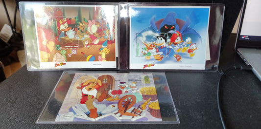 Disney Duck Tales x2, Rumpelstiltskin MNH Souvenir Sheets ICS w/ COA's
