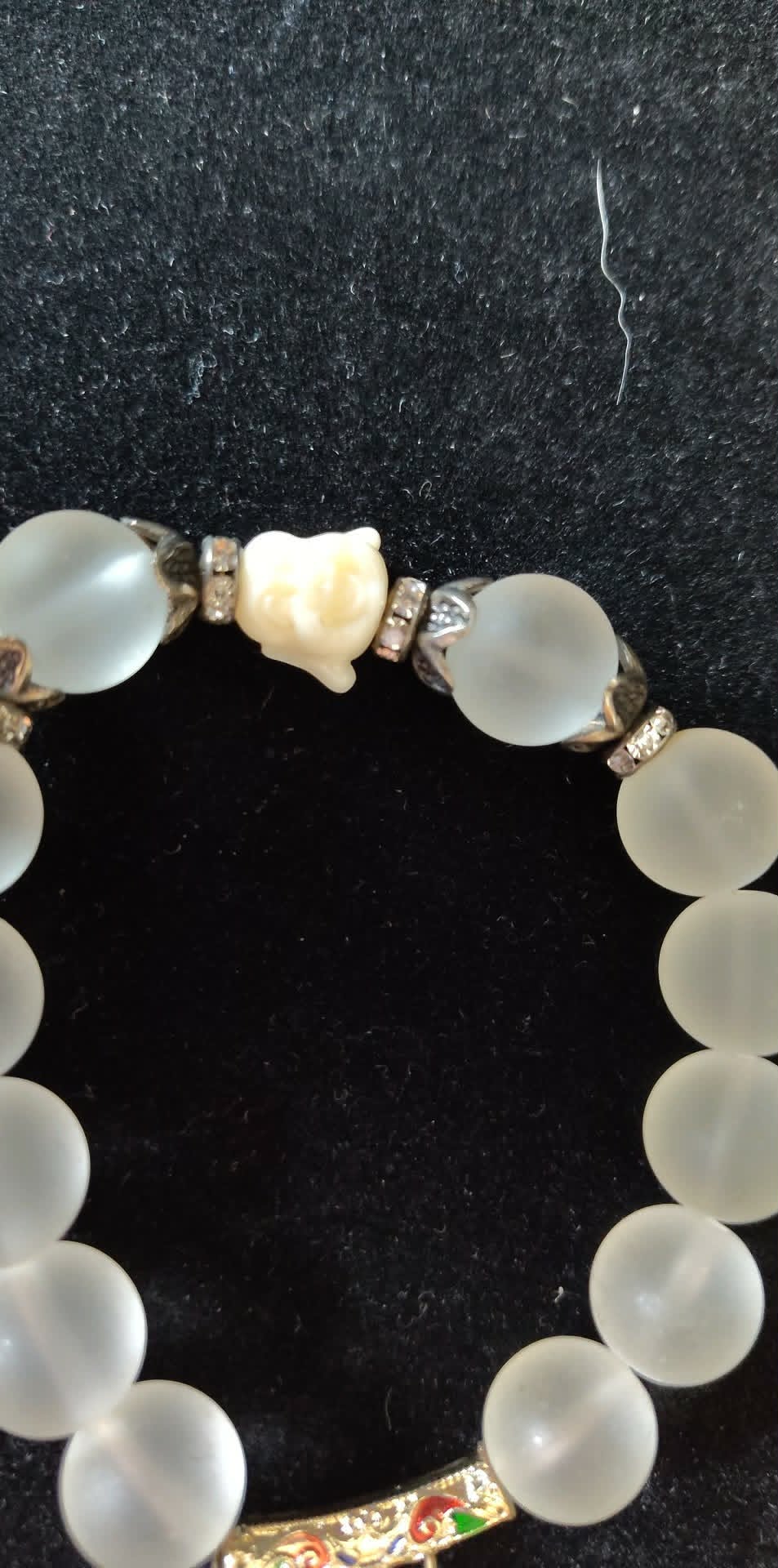 Lucky Elephant frosted beaded stretch bracelet