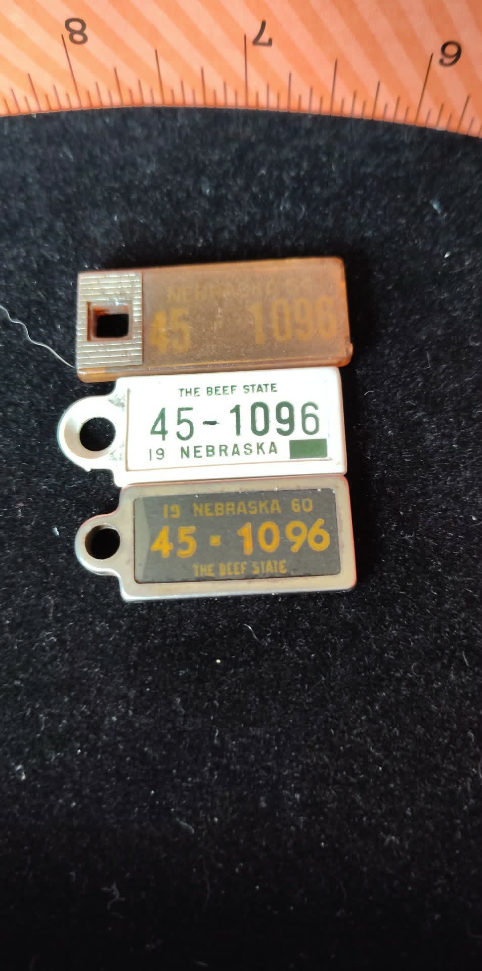 Vintage 3 DAV Disabled American Veterans Idento-Tags 50, 54, 60 Nebraska